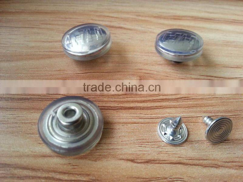Transparent Rubber Covered Jeans Button For Jackets or Jeans --- J1538