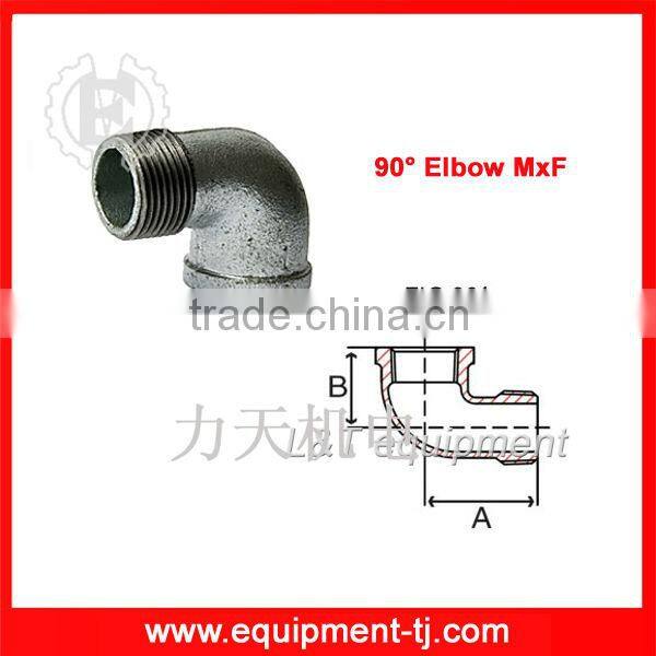 Gi 90 Elbow Mxf galvanized pipe fittings