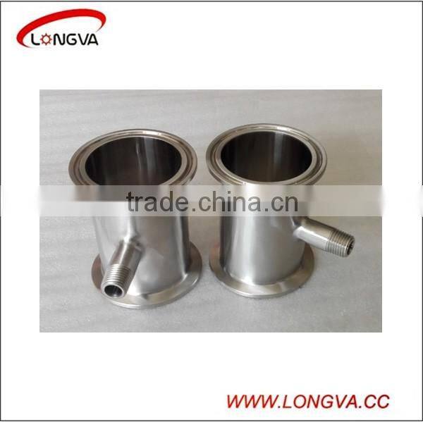 sanitary stainless steel pipe fitting tri clamp spool with threaded drain