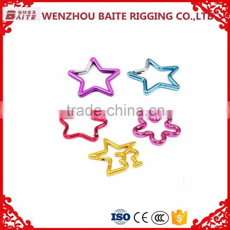Fashion style Colorfule Aluminum Snap Hook,Star shaped Aluminum Carabine Snap Hook