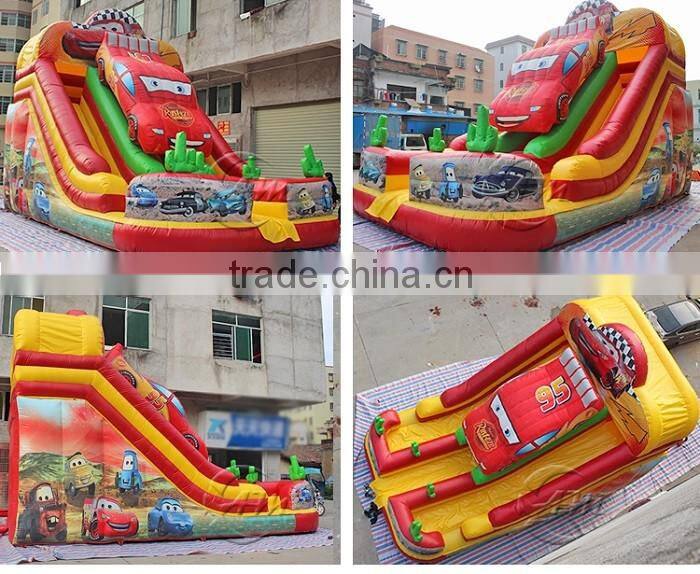 Customize car toys inflatable big size water slides,water park slides for sale