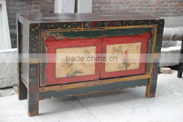 Chinese antique furniture/Mongolia Reproduction cabinet/hand-painting cabinet