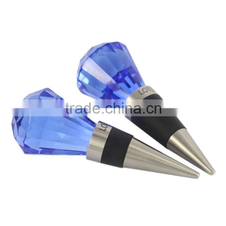 Diamond Shape Crystal Wine Bottle Decanter Stopper