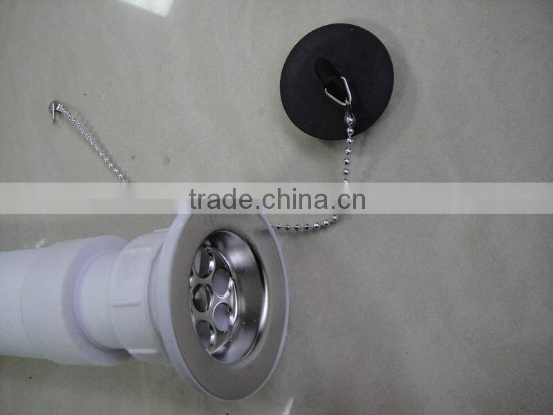 PP flexible basin waste hose/plastic sink drain hose with steel wire/pvc retractable hose for bathroom/chrome coated waste hose