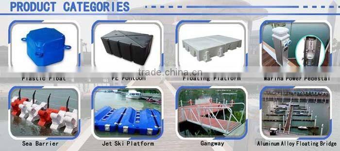 Blue plastic floating dock