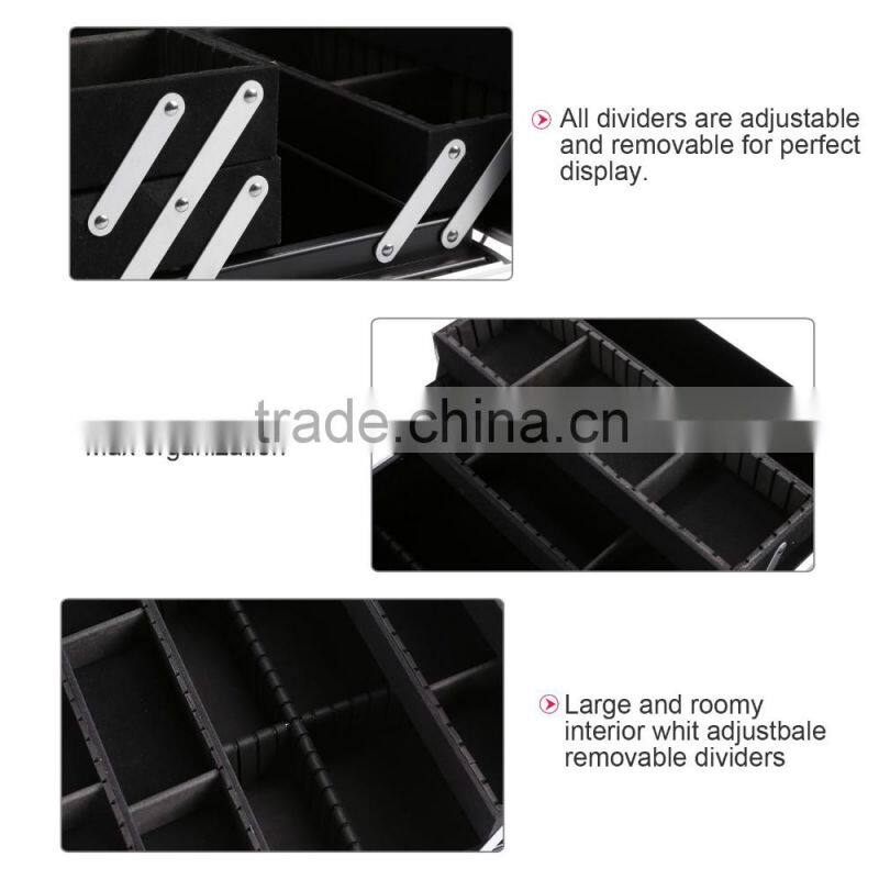 Homdox Home Cosmetic Organizer Case Jewelry Box Lockable Makeup Box OS004506