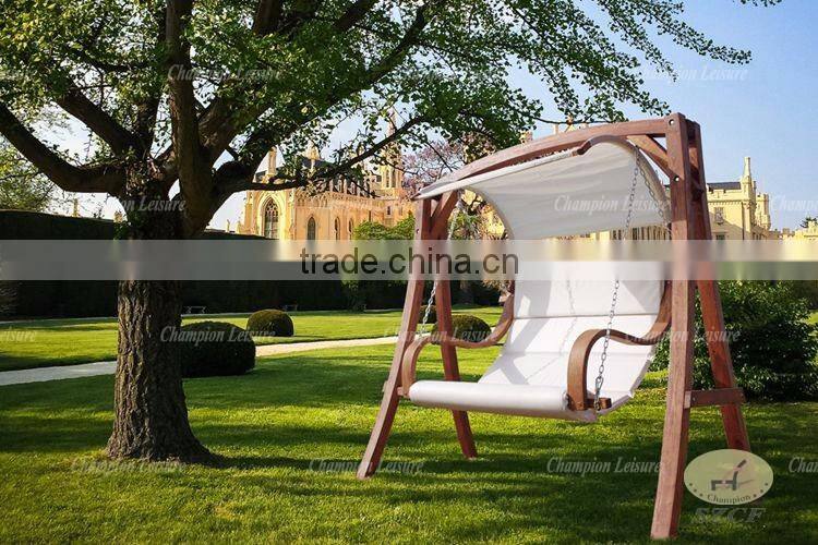 solid wood double seat hanging chair