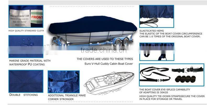 21-24 Ft Waterproof Heavy Duty Fabric Trailerable Pontoon Boat Cover Blue Color