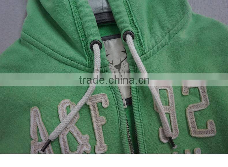 Freshing green girl's longsleeves cheap hooded sweatshirts hoodie wholesale