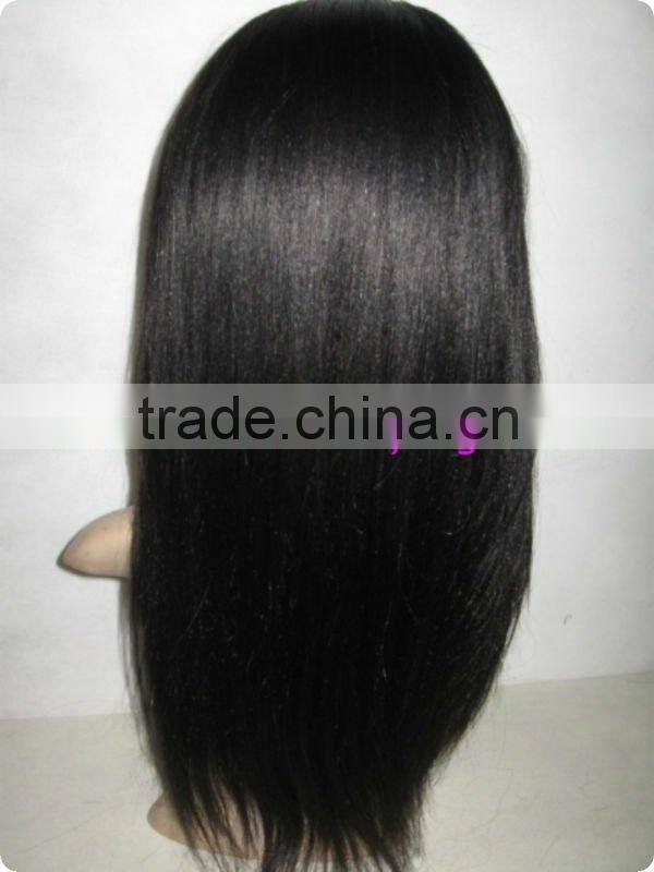 fashionable real human remy hair yaki half lace wigs