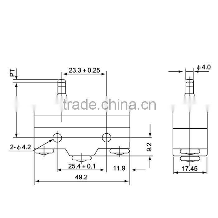 ABS plastic 15A/250VAC CE&RoHS micro timer switches model Z-15GS-B/micro switch pcb connection