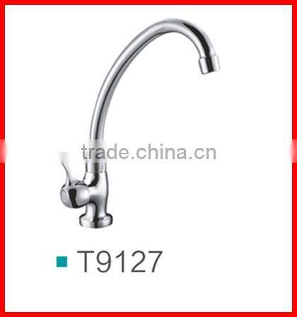 Faucet accessories water saving mixers long neck single handle chrome polished kitchen taps T9127