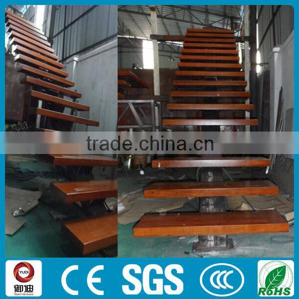 oak wood iron straight stair supplier used in door-YUDI