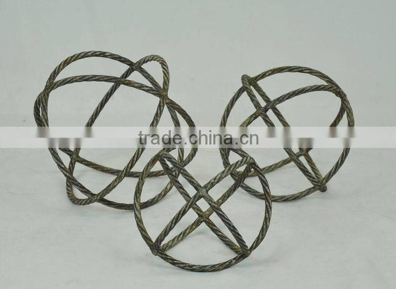 13B537MC-J Small vintage wrought iron ball ,wholesale garden art deco ornaments