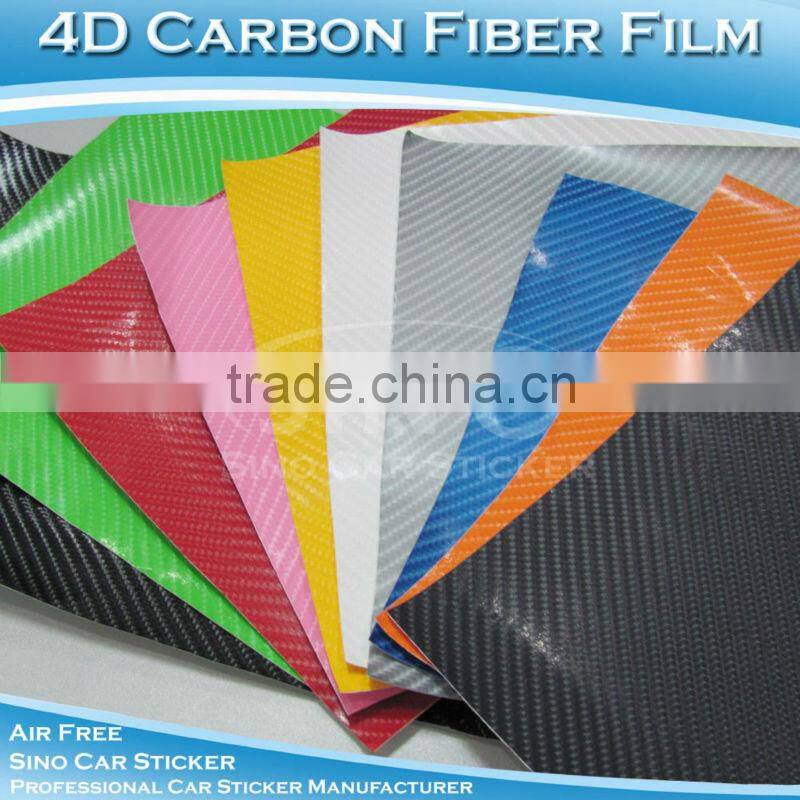 Glossy Grey 4D Carbon Fiber Vinyl Car Stickeres1.52x30M