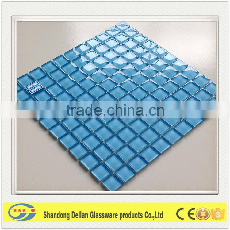 blue color swimming pool glass mosaic
