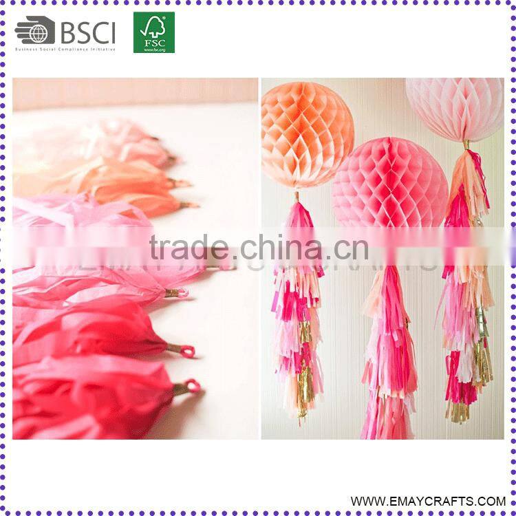 Factory Price Fashion Handmade Paper Tassel Diy Tissue Garland