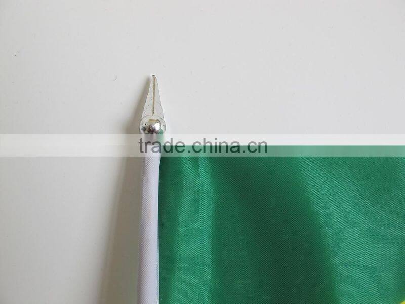 14*21CM table flag,170T polyester flag,2015 hot salling Brazil table stand flag