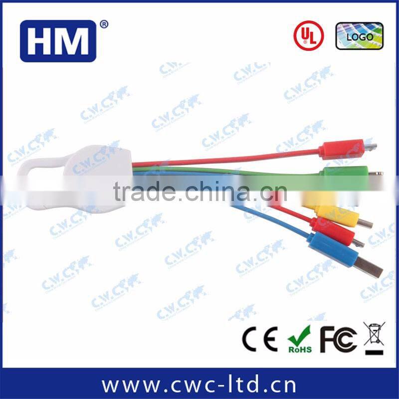 Best promotion gift 5 in 1 multi charging cable with UL certification