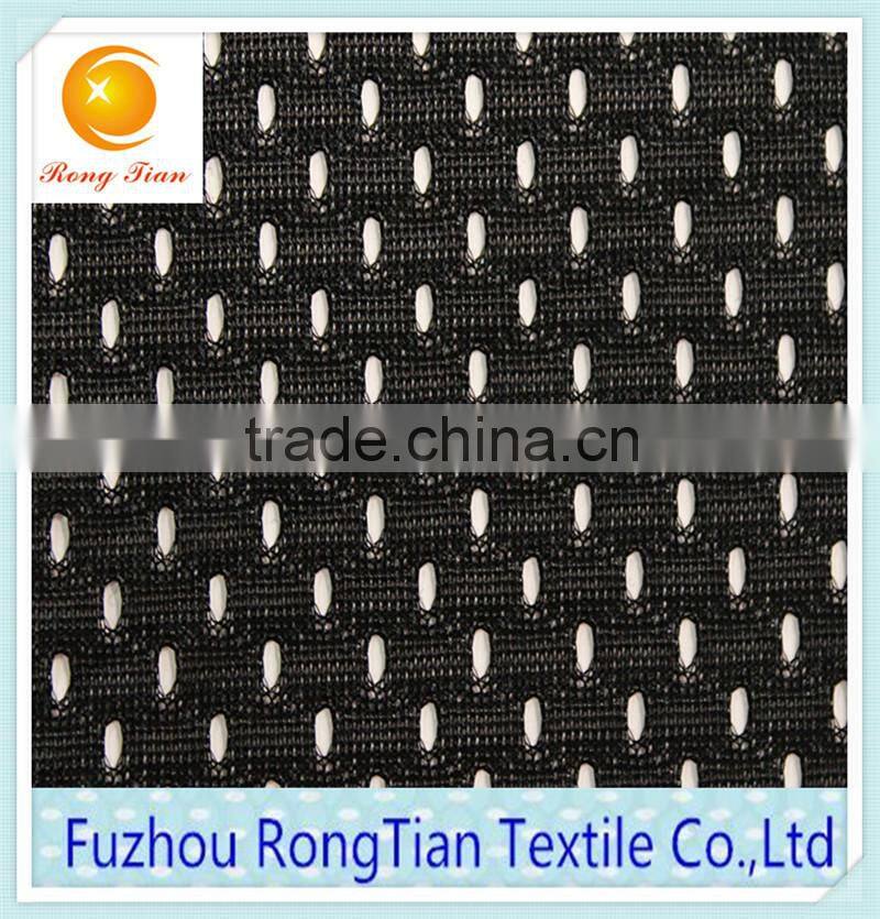 Breathable polyester warp thin big 68D hole knitting net fabric for sportwear
