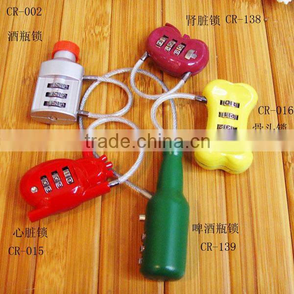 New design heart shape lock,Resettable Luggage Lock, Combination Lock CH-015