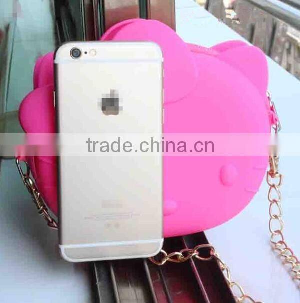 New Arrival Hello Kitty Silicone Single Long Strap shoulder Bag For Girs
