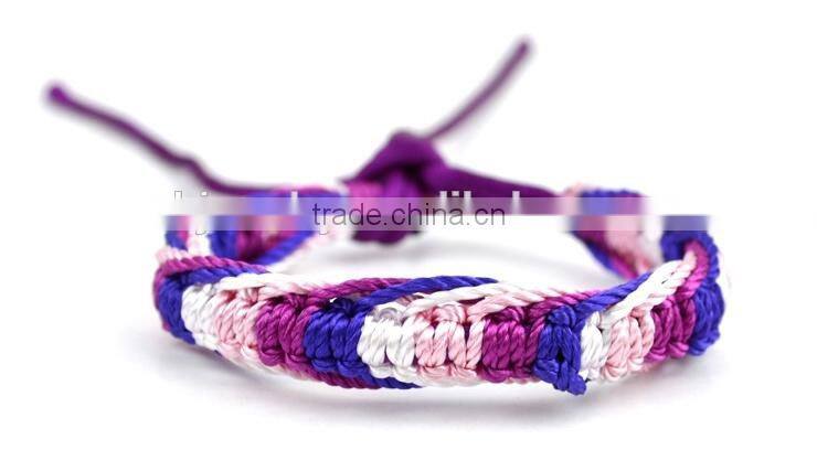 Hot Sale Wholesale handmade red/yellow/green braided friendship bracelet