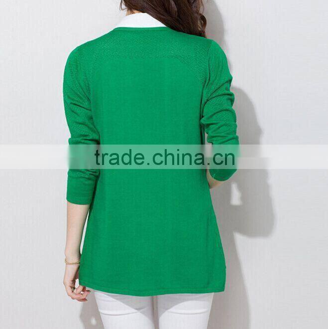 New trendy lady fashion elegant open-front knit cardigan sweater with pockets