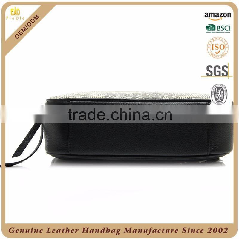 CSS1496-002 2016 Latest Lady Metal Genuine Leather Lizard Grain Embossed Cross body Purse Mini handbags