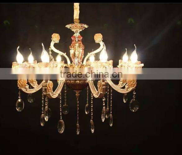hot sell Beautiful crystal pendant light .zinc chandelier , luxury crystal chandelier