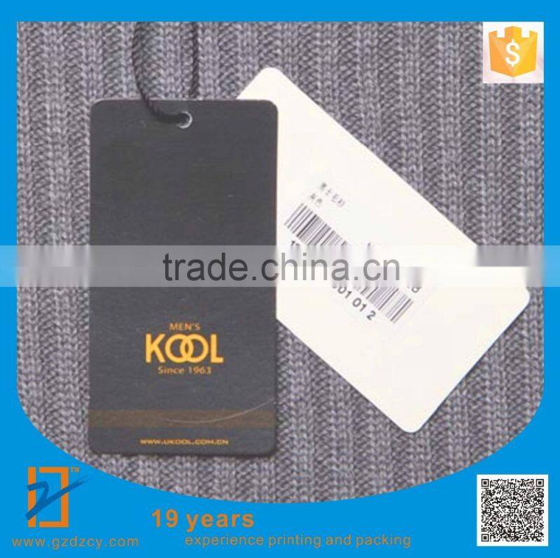Good-looking clothing swing tag/garment price hang tag