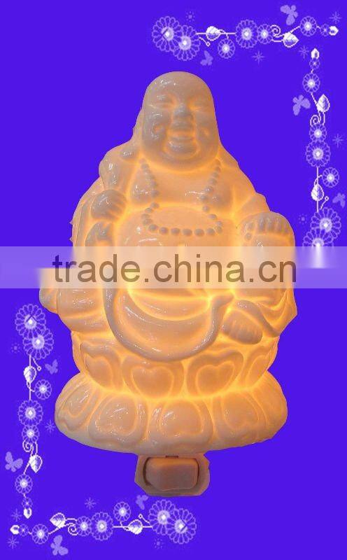 fragrance night light ,porcelain night lamp with self-glazed high transparent