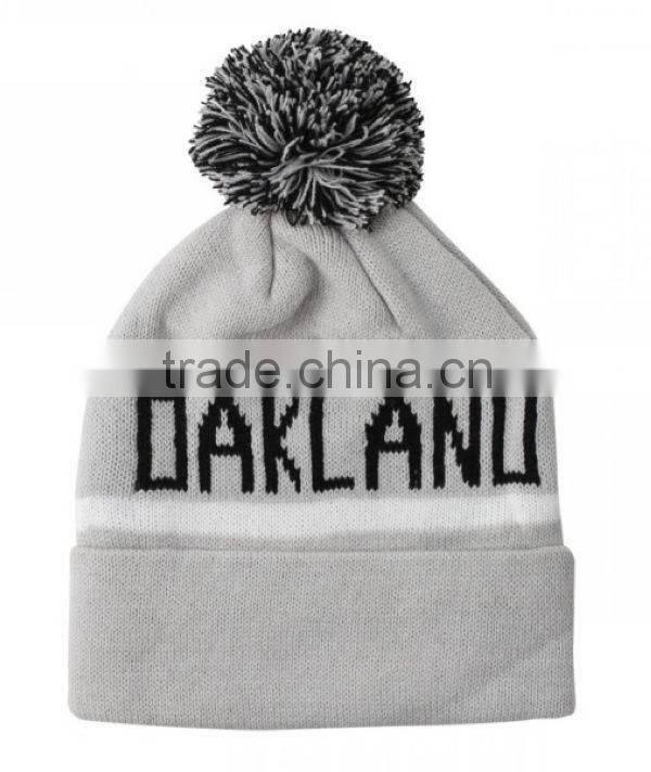 2014 Wholesale headwear oem beanie hats with pompom