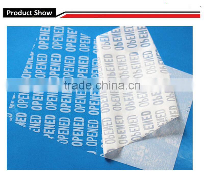 Tamper resistant VOID OPENED labels