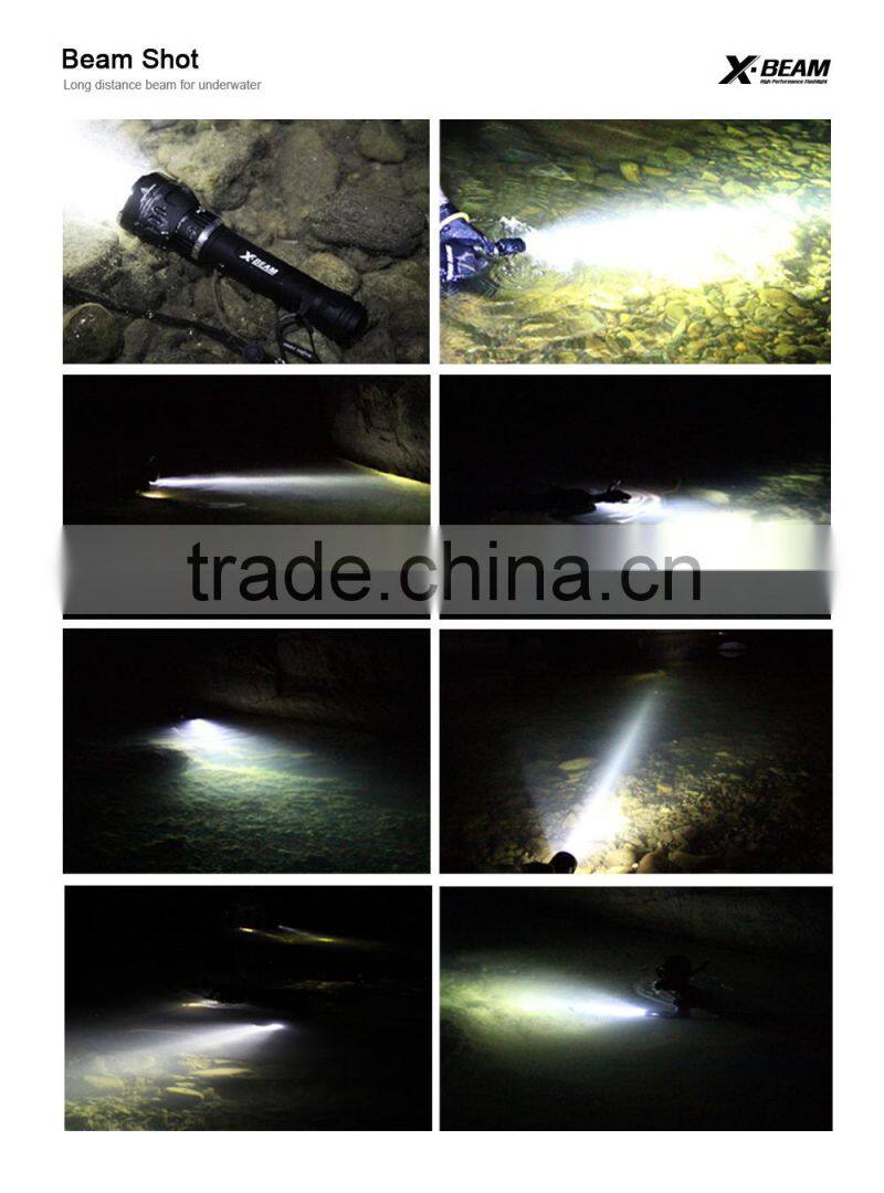 High Quality 3000 Lumen Magnetic Scuba Diving Powerful Led Flashlight
