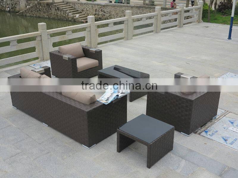 Luxury round rattan large garden use sofa set and wicker outdoor furniture