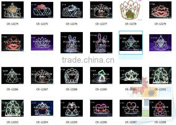 christmas animal rhinestone and crystal full round pageant crowns