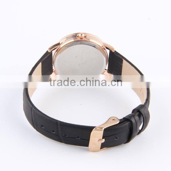 Stylish OEM ladies wrist watches with leather band