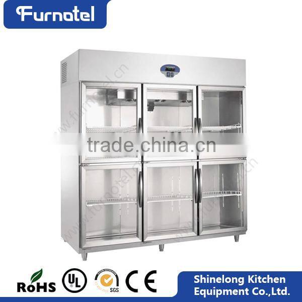 Commercial Hotel Refrigeration Equipment Stainless Steel Refrigerator Sliding Glass Doors