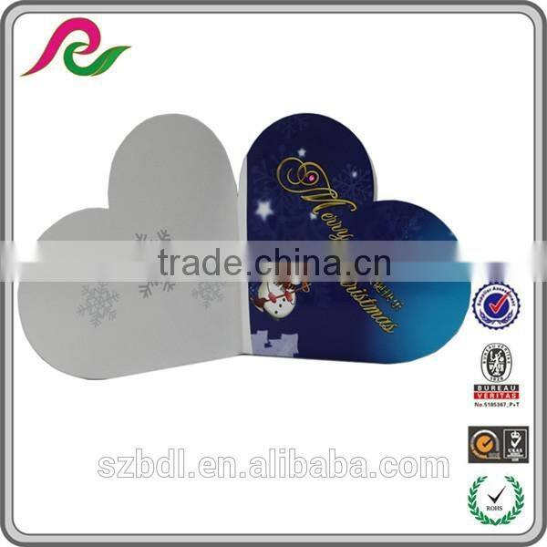 heart shape christmas card with music gift, christmas gift musical card