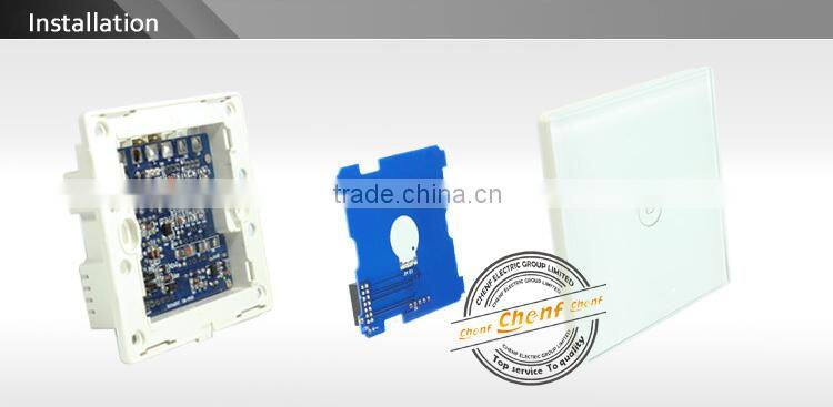 CE Approval Glass Panel Smart Wall Touch Sensitive Light Switch