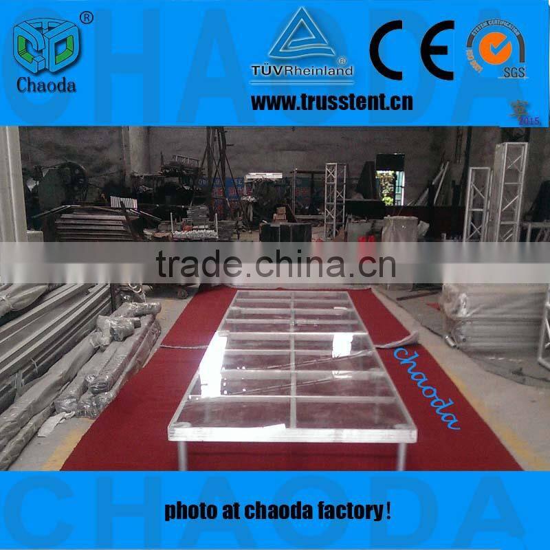 Transparent clear lighting white acrylic glass wedding stage platform