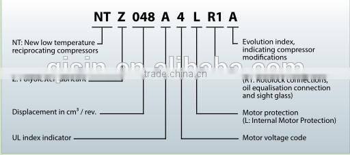 NTZ96 hermetic reciprocating Maneurop compressor