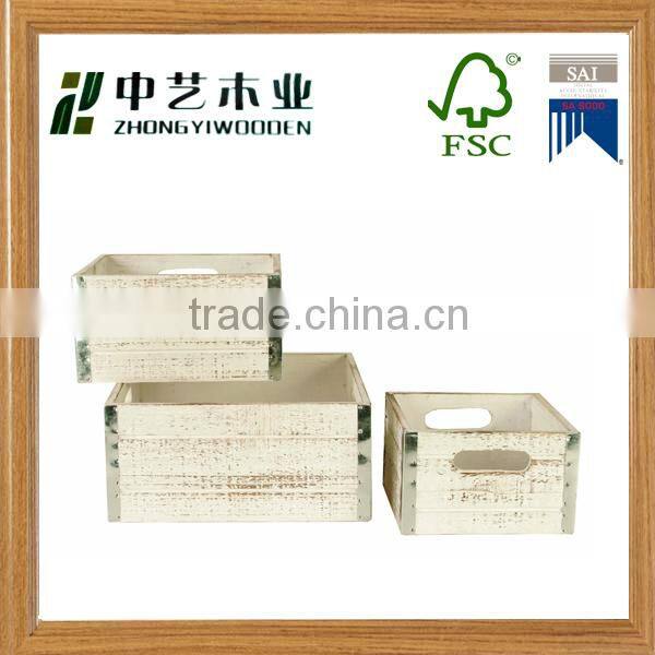Hot sale customized handmade new design wooden fruit crate used wooden wine crate
