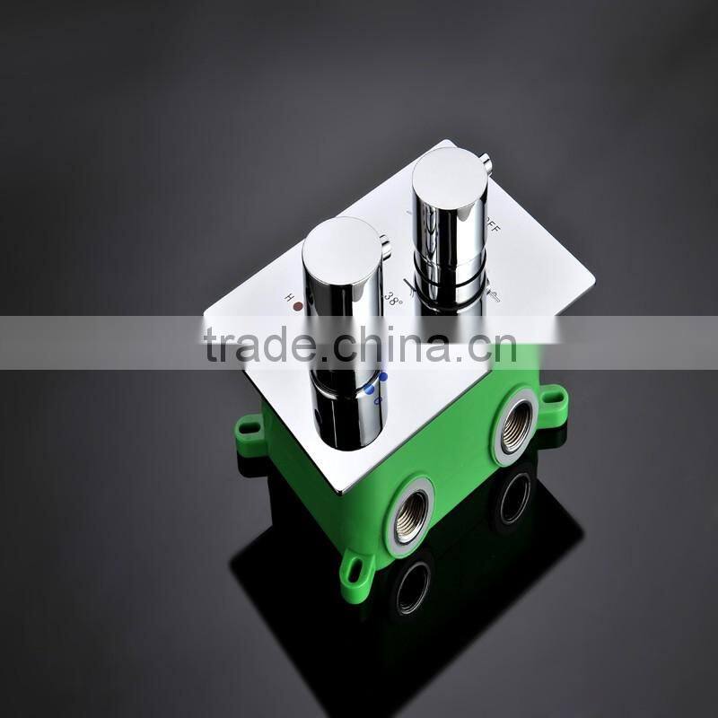 fashion bathroom accessories european polished stainless steel shower head temperature control LED color shower faucet set