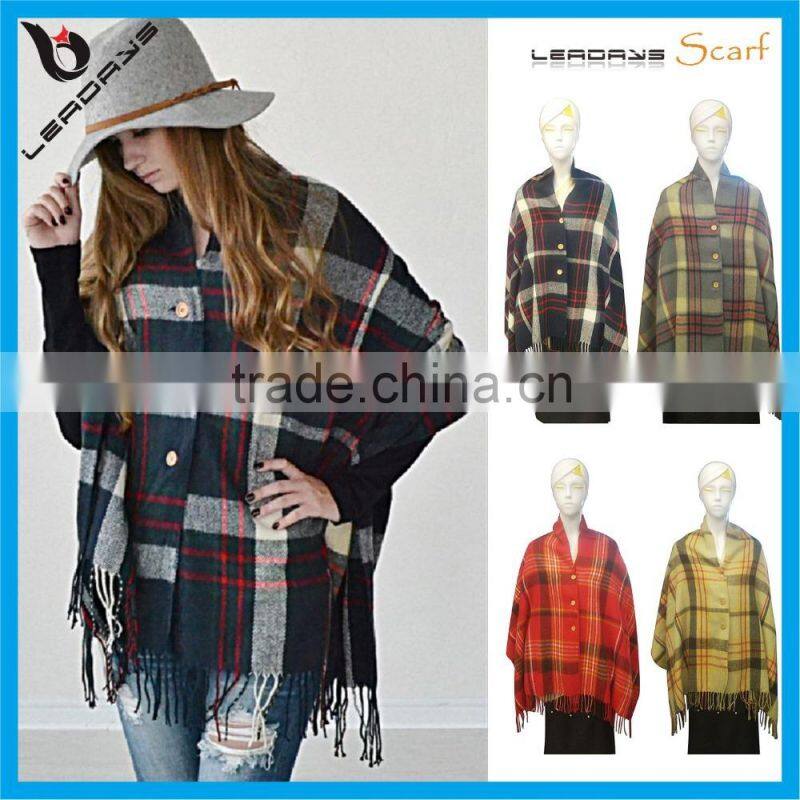 2016 hottest selling plaid blanket winter cashmere scarf ,scarf factory china
