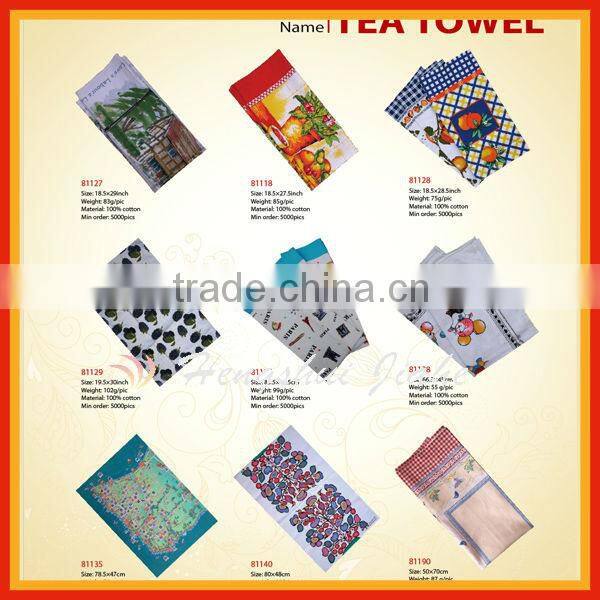 popular lovely cartoon printed thin cotton tea towel