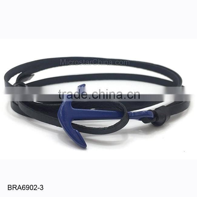 Real Leather Anchor Bracelet For Wholesale