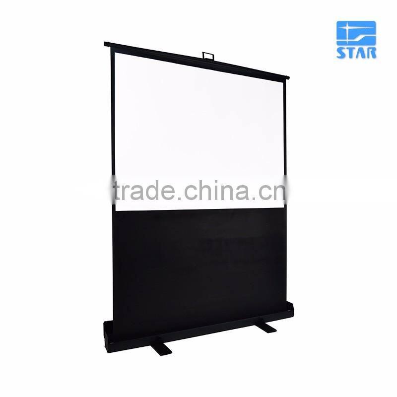 60 Inch 16:9 Floor Pull-up Projection Screen, Portable Projection Screens Easy Carry