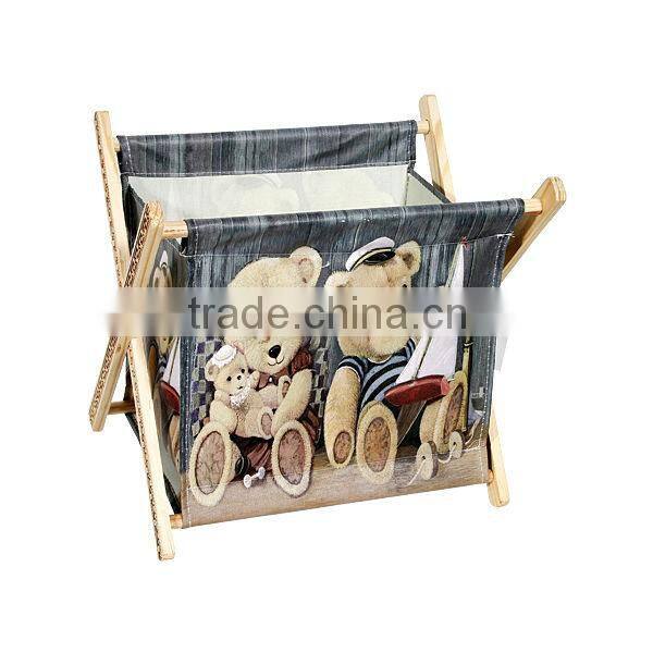 wooden magazine rack